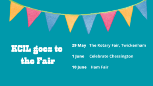 KCIL goes to the Fair, 29 May, The Rotary Fair Twickenham, 1 June Celebrate Chessington, 10 June Ham Fair