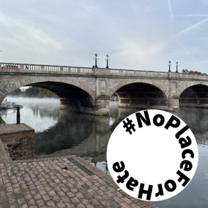 Photo of Kingston Bridge with the words #NoPlaceForHate