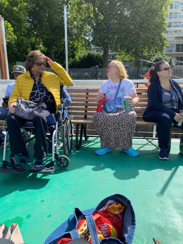 People sat on top of the boat