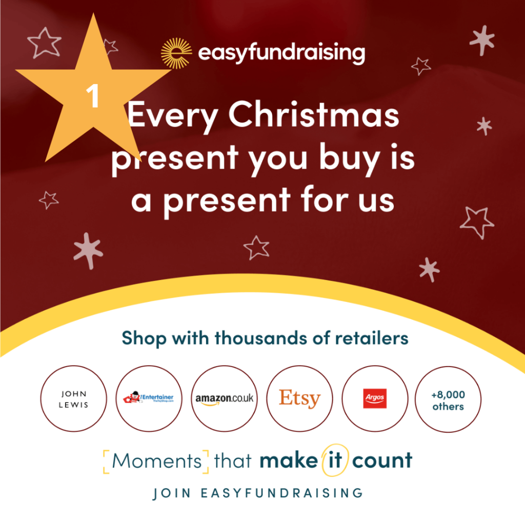 easyfundraising advert with a star and the number 1