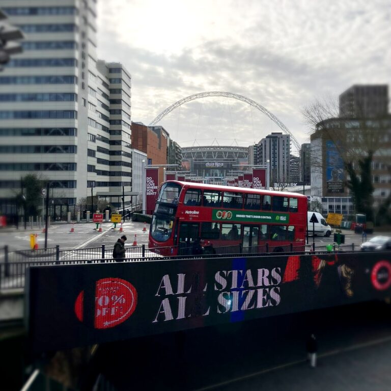 Wembley stadium with bus