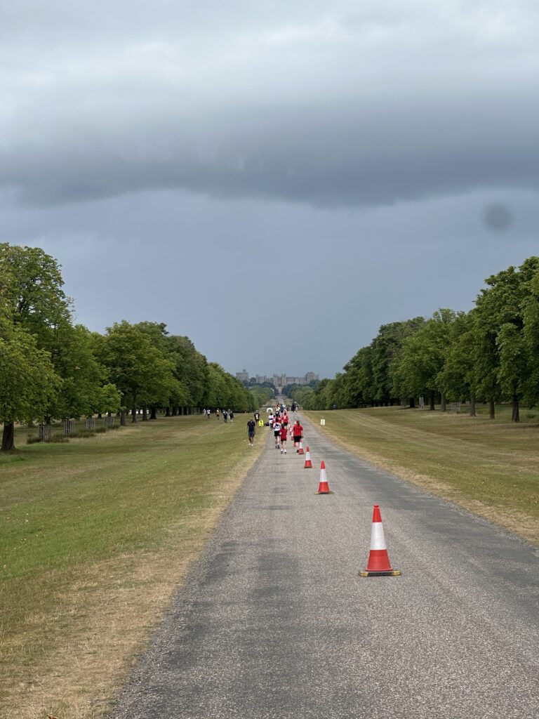 View of Windsor Castle in the distance at the race