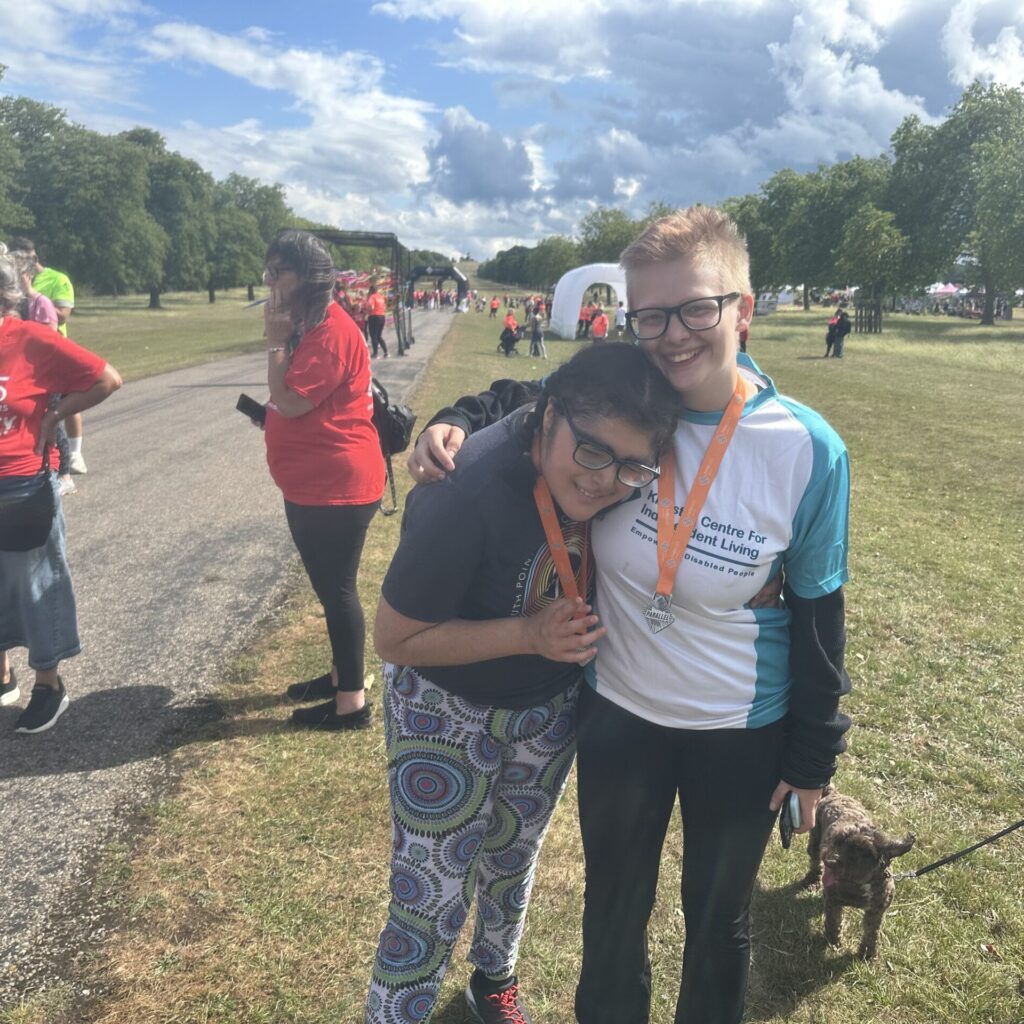 KCIL team member with KCIL service user at Parallel Windsor Sensory Challenge
