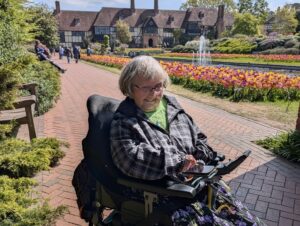 A recent photo of Ann in Wisley Gardens